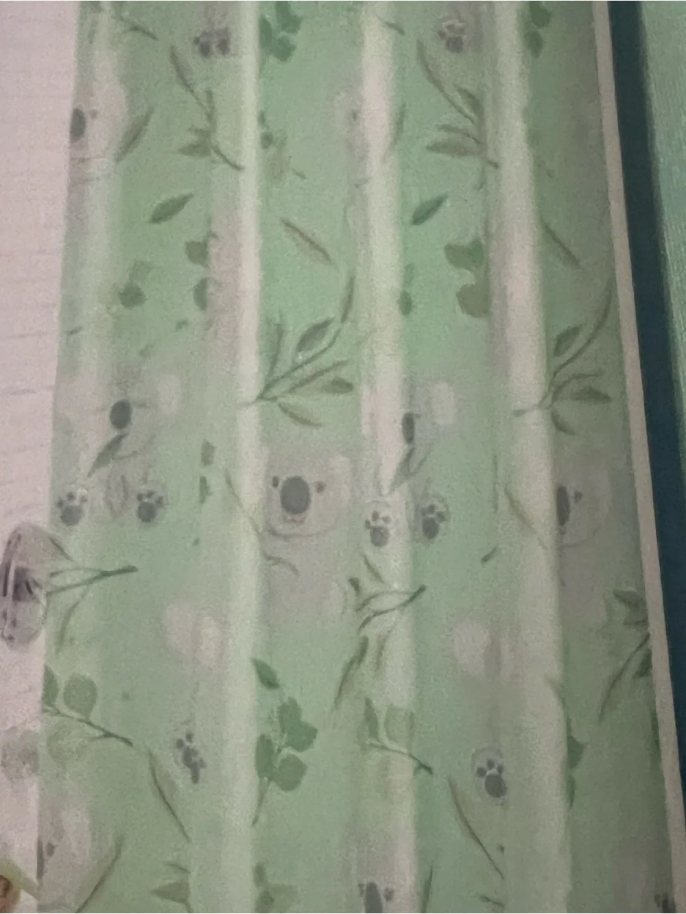 Green Koala Print Shower Curtain - Home Bedding